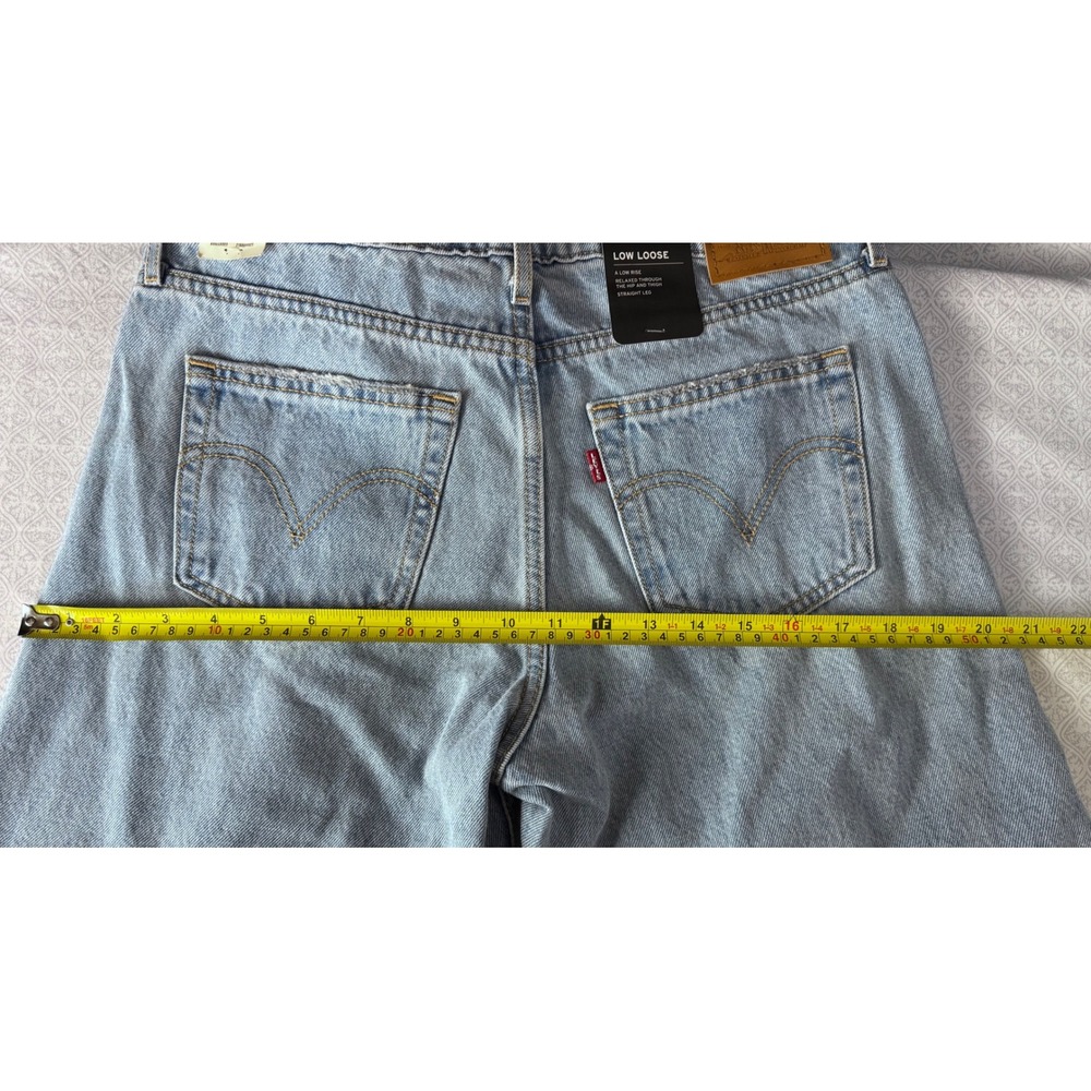 Levis Premium Low Loose Jeans Womens 28x32 Light Wash Distressed Ripped NWT‎ - Picture 6 of 12